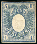 Stamp of German States » Schleswig-Holstein 1850, 1s Prussian blue, two mint examples in different