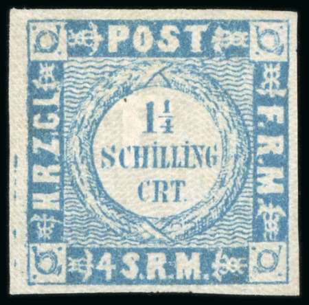Stamp of German States » Schleswig-Holstein 1864, 1 1/4s dark ultramarine, type II, mint