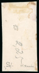 Stamp of German States » Thurn and Taxis 1852-58, 1/4sgr black on dark brown-orange, vertical pair on piece