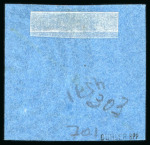 Stamp of German States » Thurn and Taxis 1852-58, 3kr black on dark blue, exceptional margins, used with red cancel