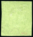 Stamp of German States » Oldenburg 1852, 1/3sgr-4schw black on green-olive,  good margins,