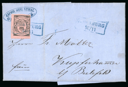 Stamp of German States » Oldenburg 1859, 2gr black on rose, sharp impression and clear