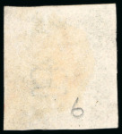 Stamp of Great Britain 1840, 1d black pl.6 LL right marginal, with good to very large margins, neatly cancelled