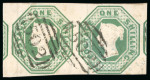 Stamp of Great Britain » 1847-54 Embossed 1847-54 Embossed 1s green pair, with close to huge margins, neatly cancelled