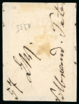 Stamp of German States » Mecklenburg Schwerin 1856, 6/4s vermilion, vertical block of six designs, used on piece