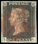 Stamp of Great Britain 1840, 1d black and 2d blue group