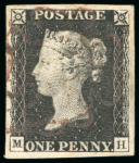 Stamp of Great Britain 1840, 1d black and 2d blue group