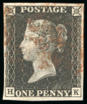 Stamp of Great Britain 1840, 1d black and 2d blue group