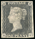 Stamp of Great Britain 1840, 1d black and 2d blue group