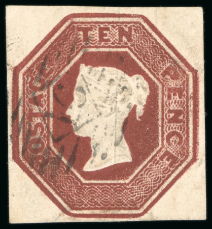 Stamp of Great Britain 1847-54 Embossed 10d brown die I, fine to good margins,