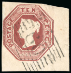 Stamp of Great Britain » 1847-54 Embossed 1847-54 Embossed 10d lower right corner marginal with fine to huge margins, used