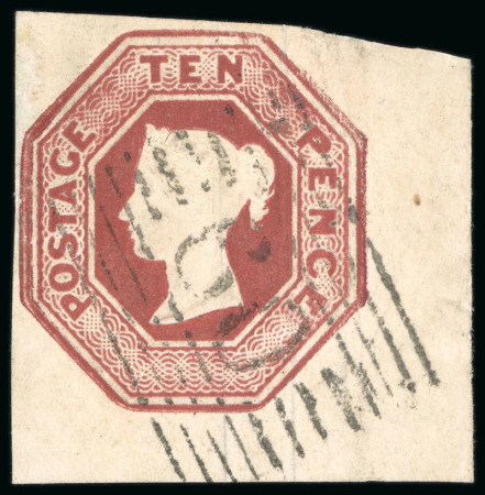 Stamp of Great Britain » 1847-54 Embossed 1847-54 Embossed 10d lower right corner marginal with fine to huge margins, used