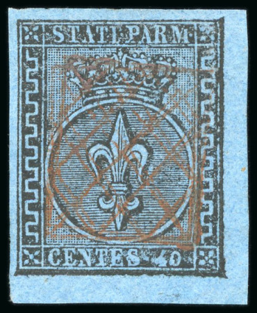 Stamp of Italian States » Parma 1852, 40c light blue, very fresh, wide to outstandingly