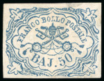 Stamp of Italian States » Papal States 1852, 50b blue, unused without gum