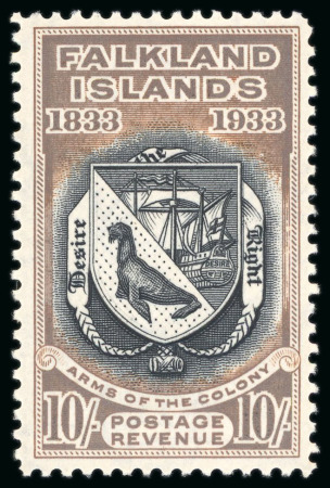 Stamp of Falkland Islands 1933 Centenary 10s mint h.r.