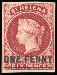 Stamp of St. Helena 1856-80, Small group incl. 1856 6d imperf. mint o.g. with good to large margins