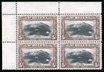 Stamp of St. Helena 1934 Centenary 2s6d and 5s in mint corner marginal blocks of four and single 10s mint