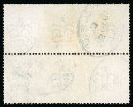 Stamp of Great Britain » 1855-1900 Surface Printed » 1887-1900 Jubilee Issue & 1891 £1 Green 1891 £1 green NC-OC vertical pair cancelled by several registered oval ds