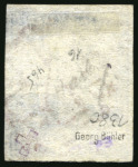 Stamp of Switzerland / Schweiz » Kantonalmarken » Zürich 1843, 4 Rp. schwarz mit senkrechten Unterdrucklinien, gestempelt