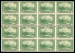Stamp of Canada 1928-29, Pictorials - Mount Hurd 10c green, mint nh block of sixteen showing eight imperforate between pairs, fresh, very fine and a very rare multiple (SG £1'600+).