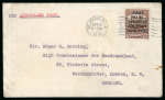 Stamp of Canada » Newfoundland 1919, 3c Red Brown, Hawker Air Post, very well-centered, tied by machine cancel on cover