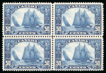 Stamp of Canada 1928-29, Pictorials - Bluenose 50c blue, mint nh, block