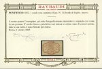 Stamp of Italian States » Papal States 1852, 1s rose-carmine, a remarkable marginal example mint