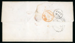 Stamp of Barbados 1855-58 1d pale blue, with good to very large margins, tied to JA 11 1857 cover to St. Lucia