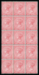 Stamp of Bermuda 1865-1903, 1d rose-red mint n.h. block of 15