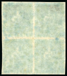 Stamp of Barbados 1852-55, Blued paper group of 4 mint blocks of four