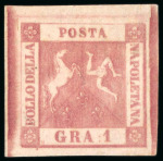 Stamp of Italian States » Naples 1858, 1gr rose, plate I, mint