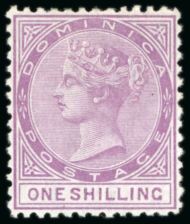 Stamp of Dominica 1874 CC 1s dull magenta, perf. 12 1/2, unused, very