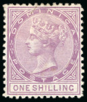 Stamp of Dominica 1874 CC 1s dull magenta, perf. 12 1/2, unused, fine