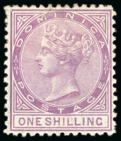 Stamp of Dominica 1874 CC 1s dull magenta, perf. 12 1/2, unused, fine