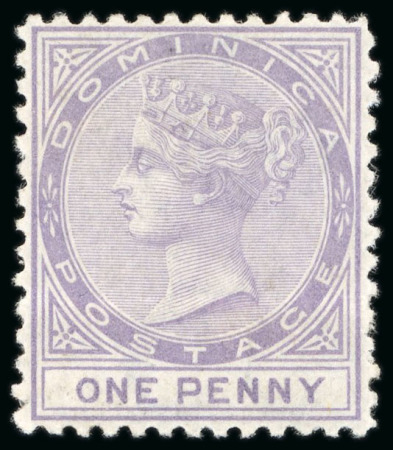 Stamp of Dominica 1874 CC 1d lilac, unused, light bend, fine (SG £150)