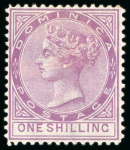 Stamp of Dominica 1877-79 CC 1s dull magenta, perf. 14, unused, very