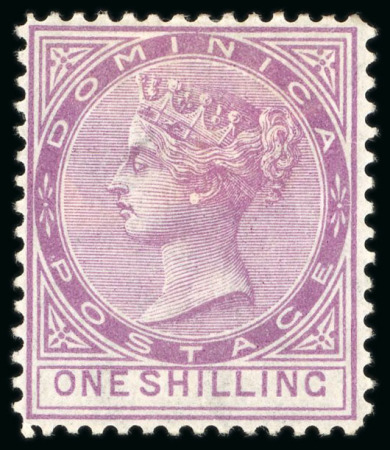 Stamp of Dominica 1877-79 CC 1s dull magenta, perf. 14, unused, very