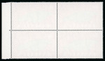 Stamp of Jamaica 1968 Human Rights Year 3d with gold omitted error (flame) in mint n.h. right marginal block of four