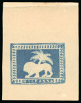 Stamp of India 1890 Lion & Palm Tree 1/2a essay die II in blue