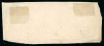 Stamp of India 1854, 2a green strip of three, good to large margins, tied to small piece