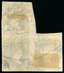 Stamp of India 1854 Lithograph group incl. 1/2a die I block of three, 1a red die I with four margins possibly unused, etc.