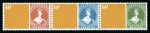 Stamp of New Zealand 1980 Anniversaries 14c mint n.h. se-tenant strip of three with black omitted error