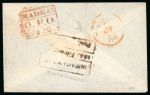 Stamp of India 1854 1a red die II, close to fine margins, tied to envelope to England 