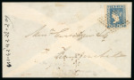 Stamp of India 1854 1/2a blue die I, very good to large margins, tied to envelope from Ootacamund to Secundrabad