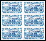 Stamp of New Zealand 1934 Trans-Tasman Air Mail 7d mint n.h. block of 6,