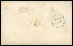 Stamp of New Zealand 1855-58 2d blue on blue paper, fine to good margins, tied to envelope from Ahuriri to Wellington