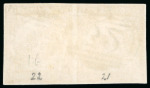 Stamp of Australia » New South Wales 1850 Sydney View pl.I 1d red (oxidised colour) on soft yellowish paper in pair with fine to good margins, used