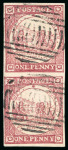 Stamp of Australia » New South Wales 1850 Sydney View pl.I 1d brownish red on soft yellowish paper, vertical pair