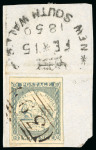 Stamp of Australia » New South Wales 1850 Sydney View pl.I 2d greyish blue, late impression, on piece