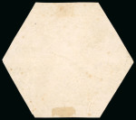 Stamp of New Zealand Pigeon Post: 1899 6d blue imperf. hexagonal block of 6 and unused flimsy